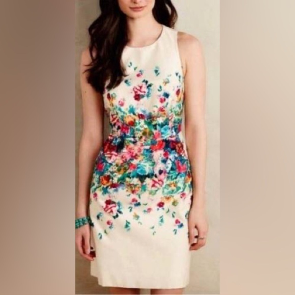 Maeve Anthropologie Floral Tea Garden Dress Size 4